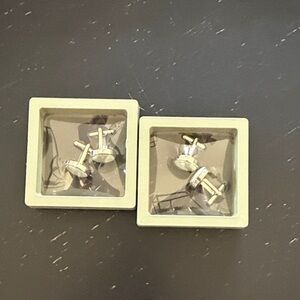 Azazie Silver and Light Green Cuff Links